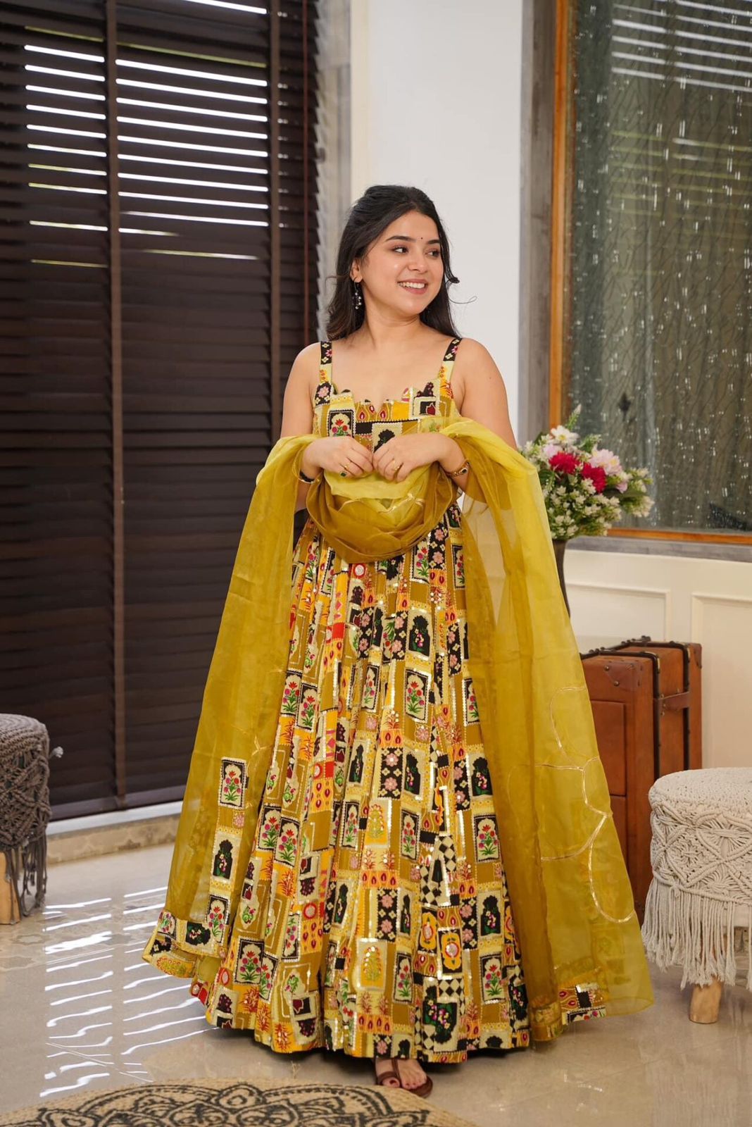 AK 252 Jimmy Organza Silk Digital Printed Anarkali Gown Wholesale Shop In Surat